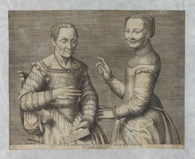 امرأة عجوز وفتاة تضحك بواسطة بعد Sofonisba Anguissola